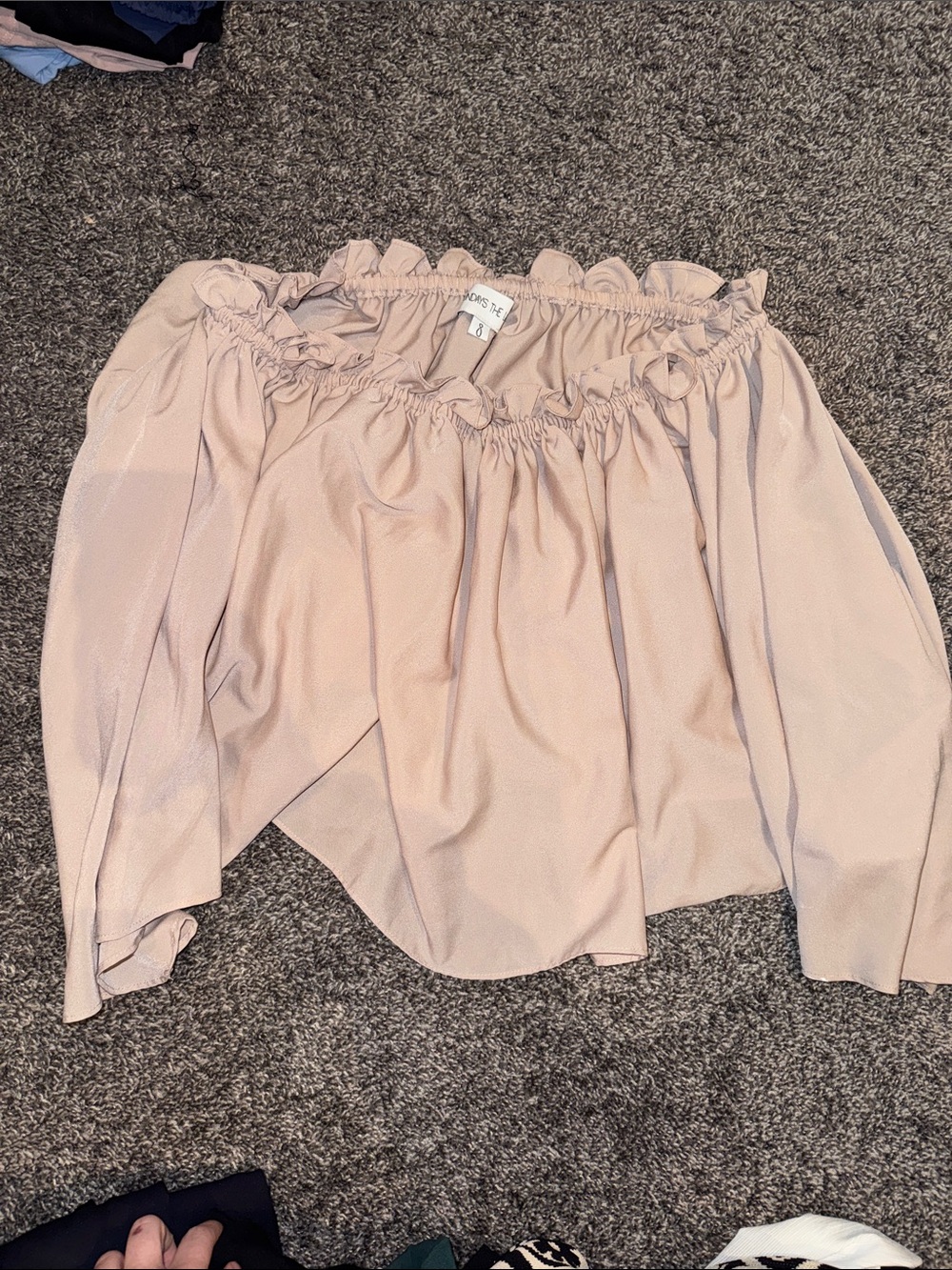Off-Shoulder Blouson Top in Mauve